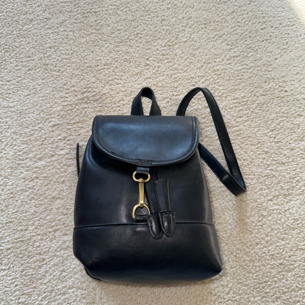 Black leather back pack